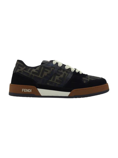 FENDI Embroidered Canvas, Leather And Rubber Match Sneakers