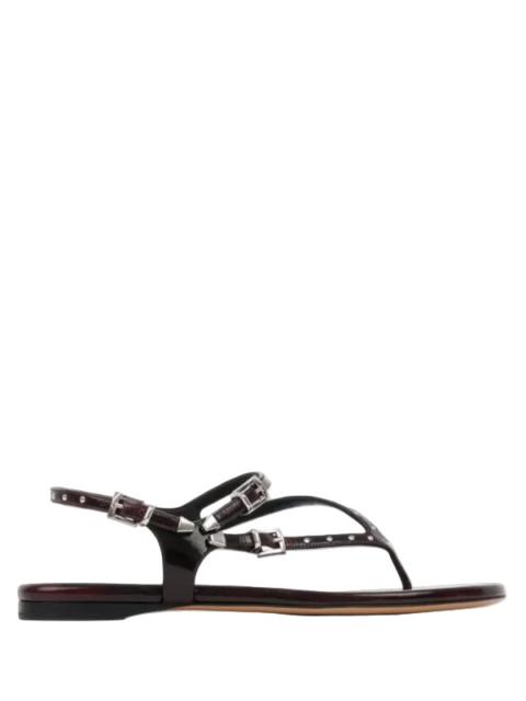 Chloé Susanna Flat Sandals in Dark Ruby