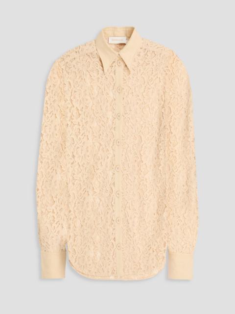 Zimmermann Linen-trimmed cotton-blend corded lace shirt