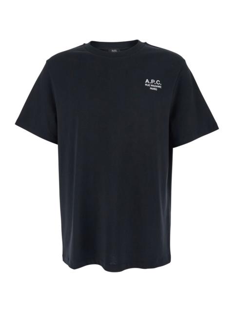 A.P.C. A.P.C. Women Black Crewneck T-Shirt With Logo Embroidered On The Front In Cotton Woman