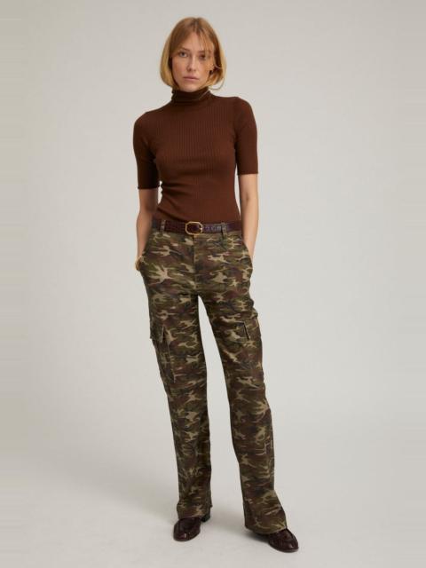 SPRWMN CAMOUFLAGE LEATHER CARGO TROUSERS