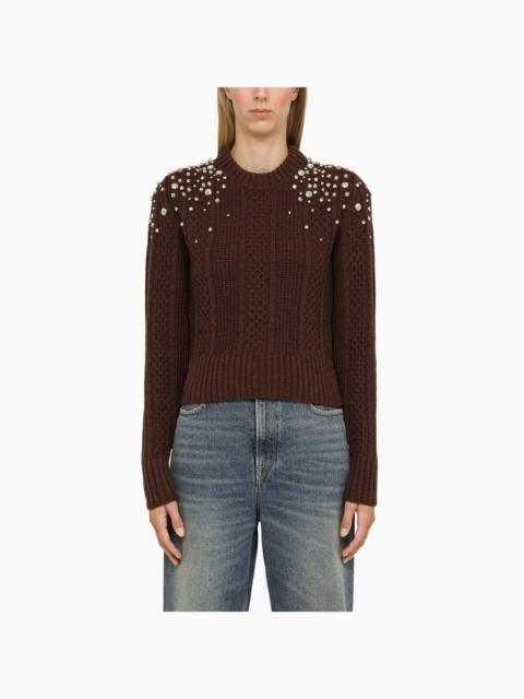 Golden Goose Deluxe Brand Sassafras Wool Sweater With Rhinestones