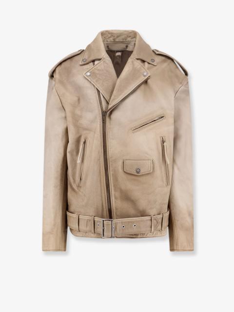Golden Goose Golden Goose Phoebe Over Leather Jacket Beige