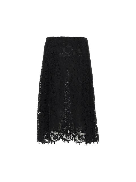 FENDI Fendi Macramè Lace Midi Skirt Black