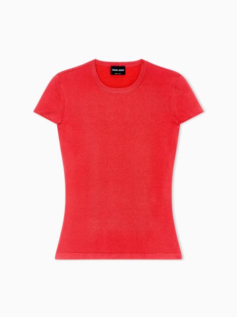 GIORGIO ARMANI ASV VISCOSE CREW-NECK JUMPER