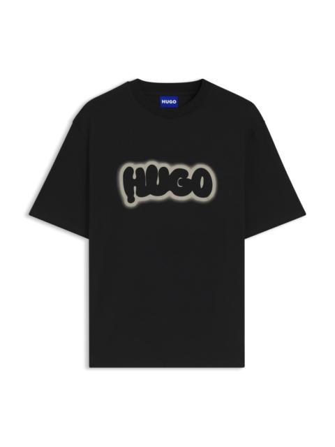 HUGO COTTON-JERSEY T-SHIRT WITH LOGO PRINT
