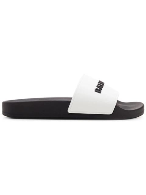 BALENCIAGA Balenciaga Pool Slides Logo White Black (Women's)