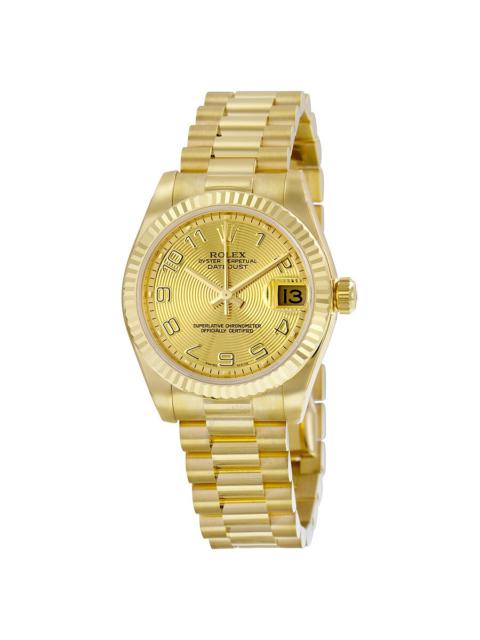 ROLEX Rolex Lady-Datejust 31 Champagne Concentric Circle Dial 18K Yellow Gold President Automatic Ladies W