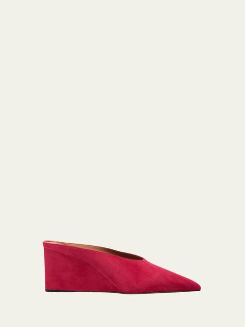Alaïa 75mm Suede Wedge Mules