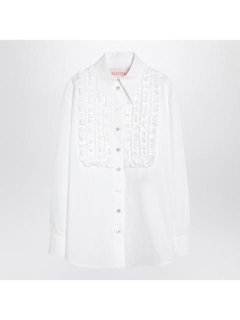 Valentino White cotton shirt with ruffles
