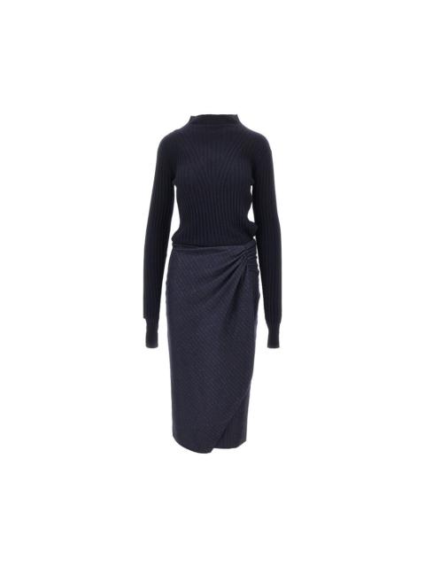 PINKO Pinko Knitted Midi Dress Blue Women