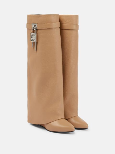 Givenchy Shark Lock leather knee-high boots