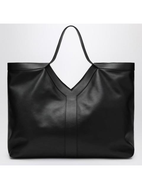 SAINT LAURENT Saint Laurent Maxi Y tote bag black pebbled leather