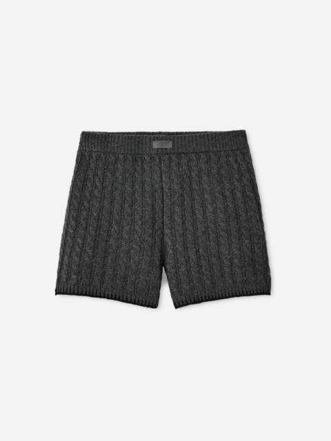 UGG ® Women's Azriel Cable Knit Short Polyester Bottoms in Charcoal Heather