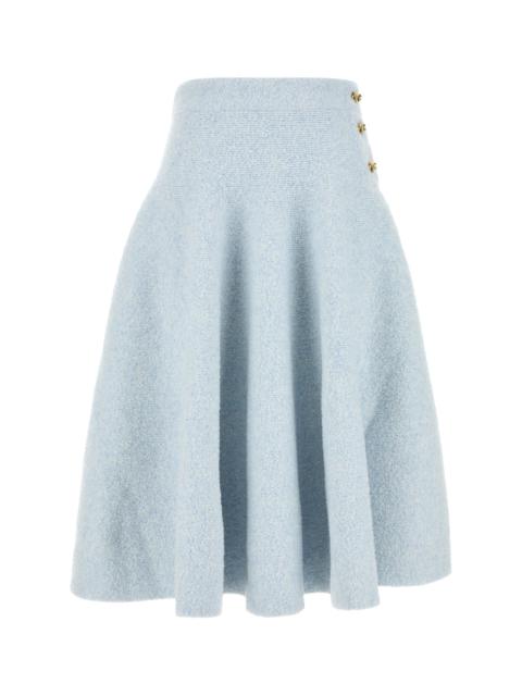 Bottega Veneta Women Pastel Light-Blue Stretch Cotton Blend Skirt