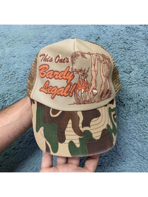Vintage 1980s “This One’s Barely Legal!” Camo Trucker Hat