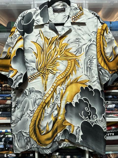 Vintage Y2K Dragon All Over Print Anime Button Down Shirt XL