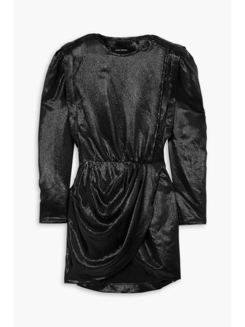 Isabel Marant Bagota draped metallic silk-blend mini dress