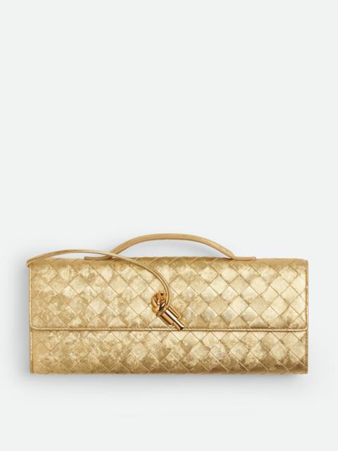 Bottega Veneta Bottega Veneta – Andiamo Long Clutch With Handle – Gold