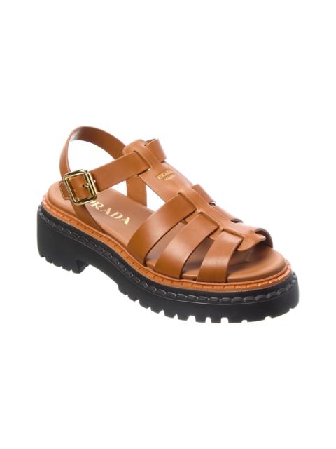 Prada Prada Logo Leather Sandal