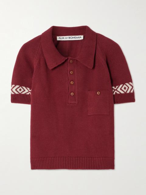 ALIX OF BOHEMIA Lessi Knitted Cotton Polo Shirt