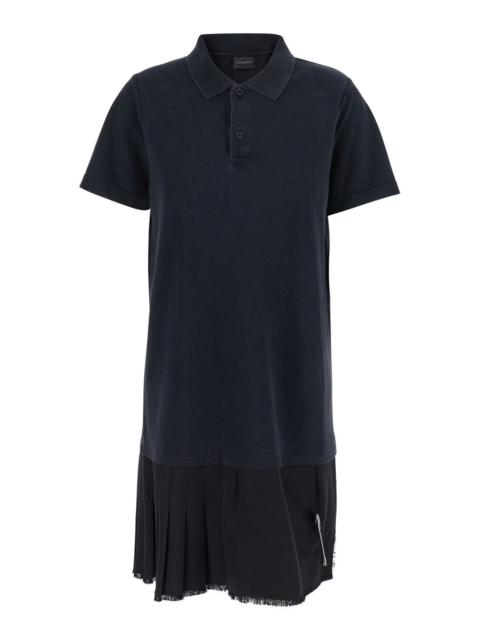 BALENCIAGA Balenciaga Women Black Layered Dress With Polo Shirt Style Collar And Safety Pin Detail In Cotton Wo