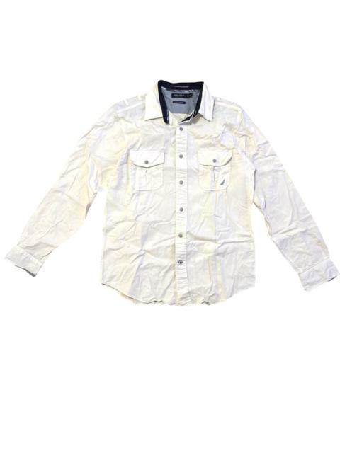 Other Designers Nautica Beige Long Sleeve Button Down size Medium