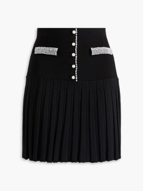 Sandro Embellished stretch-knit mini skirt