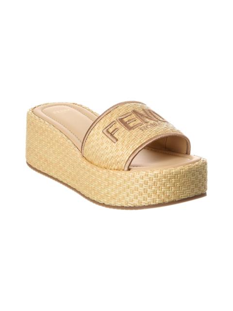 FENDI FENDI Sunshine Raffia Platform Sandal