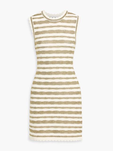 VERONICA BEARD Templeton metallic striped jacquard-knit mini dress
