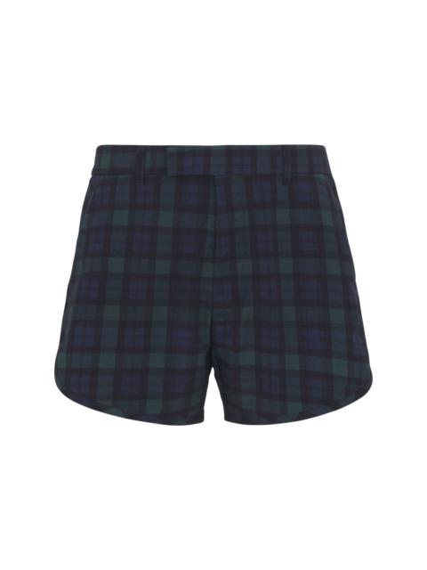 plaid-print shorts