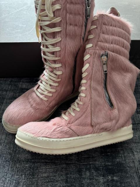 Rick Owens Rick Owens Pink Horsehair Riding Boots