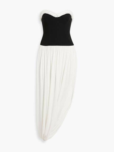 SIMKHAI Augusta strapless sequin-embellished crepe midi dress