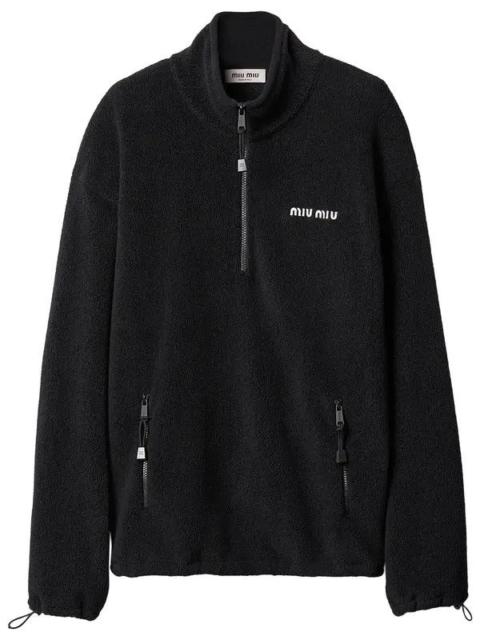 Miu Miu Miu Miu Half Zippered Fleece Sweater