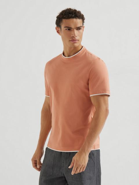 Brunello Cucinelli Cotton jersey crew neck T-shirt with faux-layering