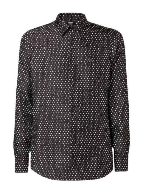 FENDI Fendi Men Black Printed Silk Shirt