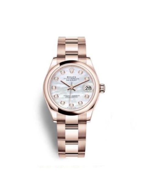 Rolex Datejust 31 Mother of Pearl Diamond Dial Ladies 18 ct Everose Gold Oyster Watch 278245MDO