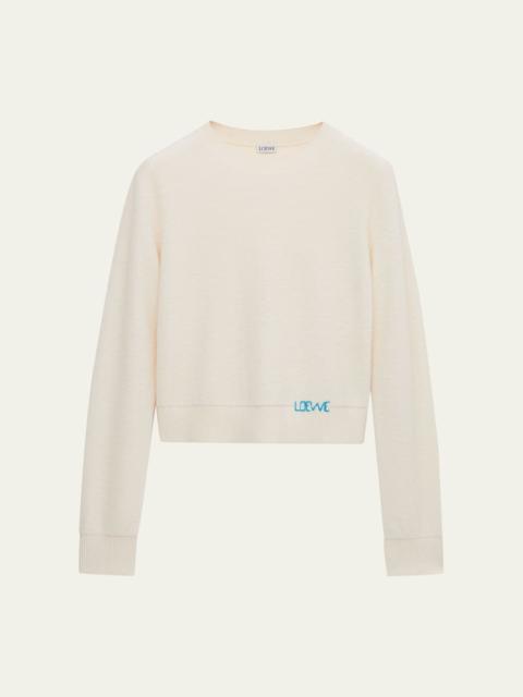 Loewe Logo Embroidered Wool Crewneck Sweater