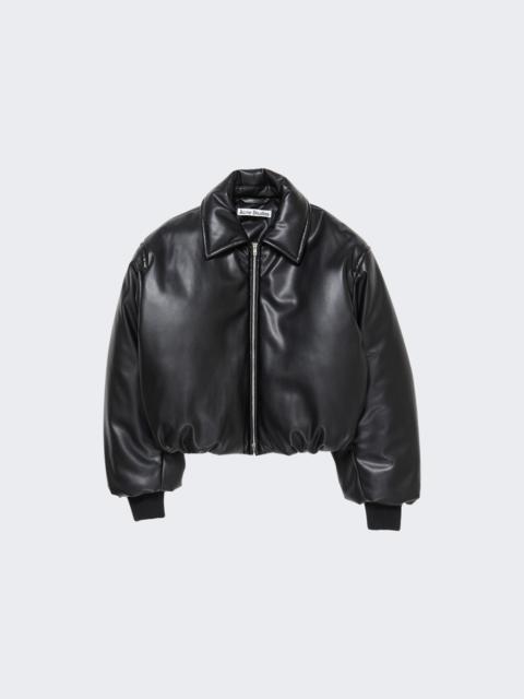 Acne Studios Faux Leather Bomber Jacket Black