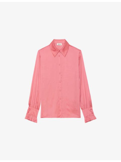Zadig & Voltaire Thely Wing-Embellished Satin shirt