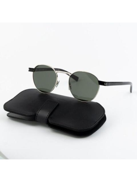 SAINT LAURENT NEW Saint Laurent SL707 001 Silver Havana Grey Oval Unisex Sunglasses