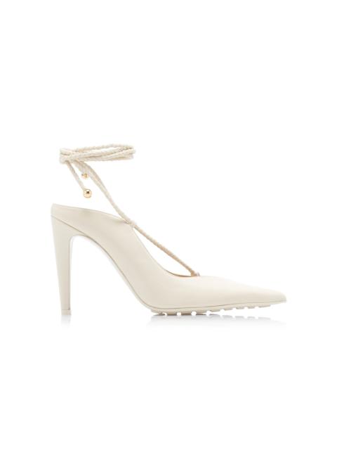Bottega Veneta Lace-Up Leather Pumps white