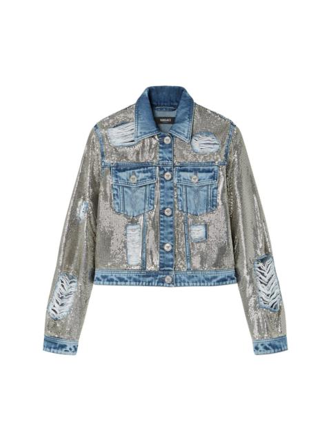 mesh denim jacket