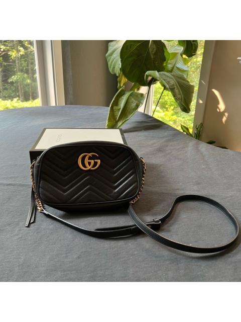 GUCCI Gucci Marmont Small Crossbody Bag Black Leather