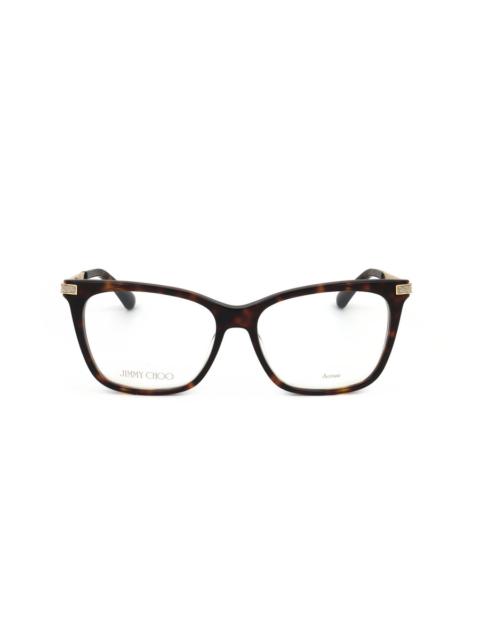 JIMMY CHOO Jimmy Choo Ladies Brown Rectangular Eyeglass Frames JC353