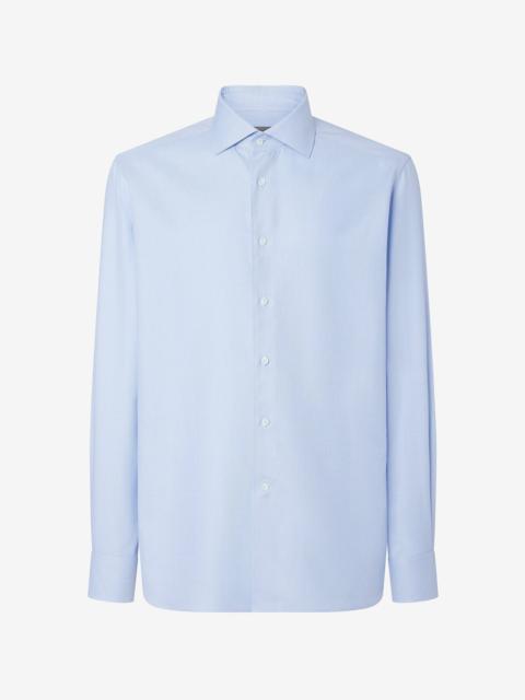 CORNELIANI Light Blue textured cotton shirt