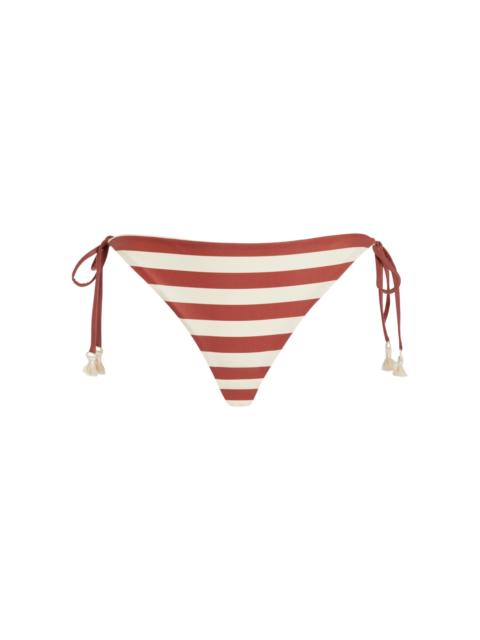 Johanna Ortiz Riverside Ring-Detailed High-Waisted Bikini Bottom stripe