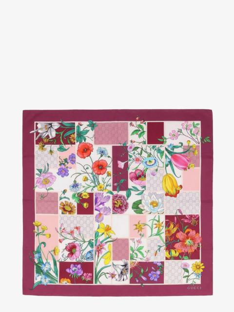 GUCCI Gucci Mini Block Flora Silk Foulard