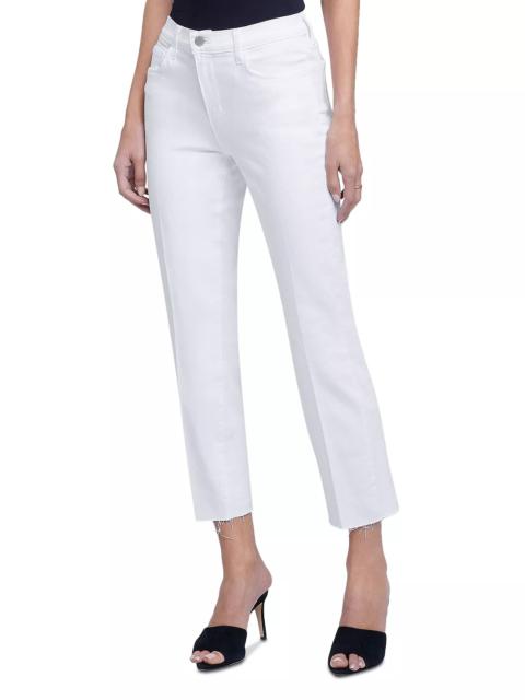 L'AGENCE Sada High Rise Cropped Straight Jeans in Blanc