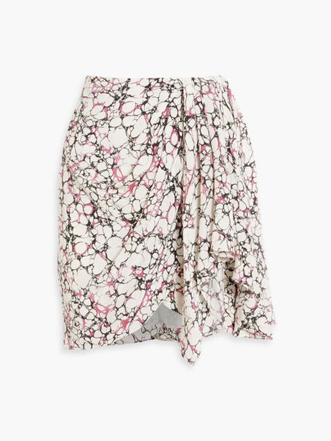 Isabel Marant Ixori draped printed silk crepe de chine mini skirt